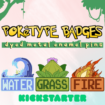 Poketype Badges – Pokémon Type Enamel Pins